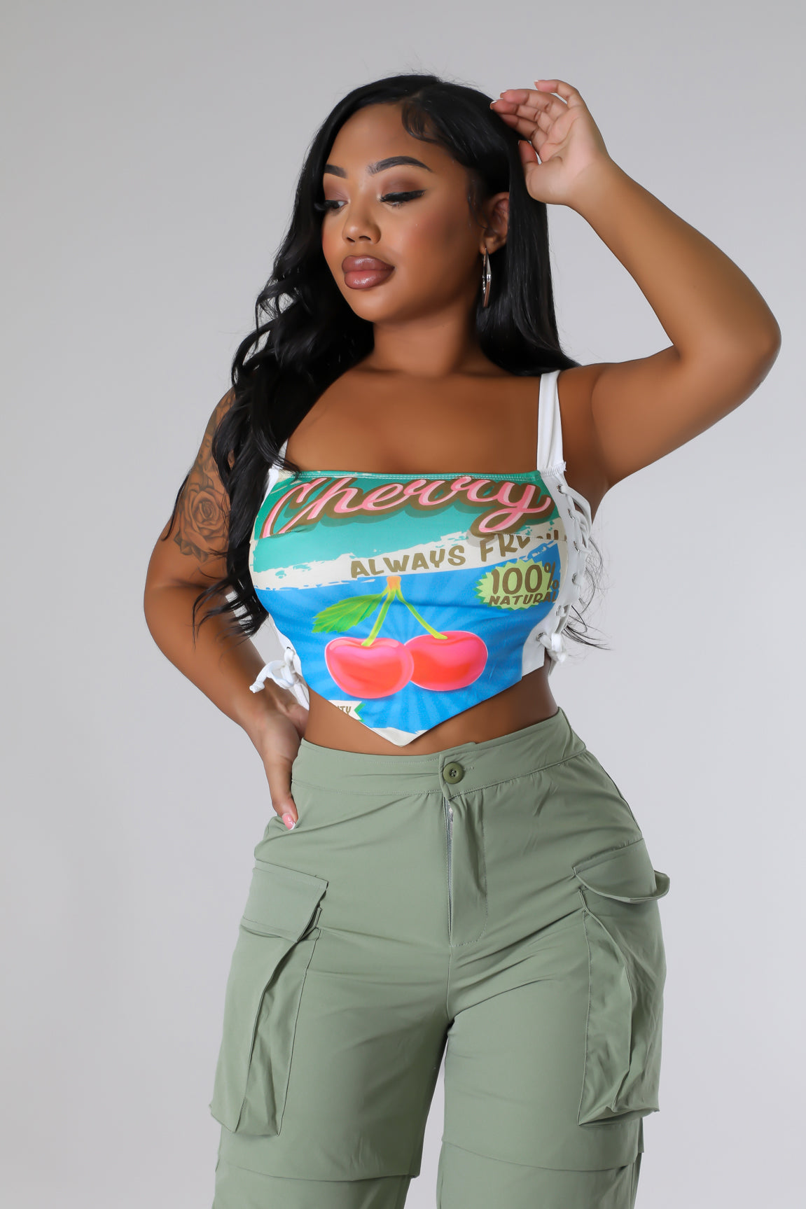 ‘CHERRY POP’ luxe top