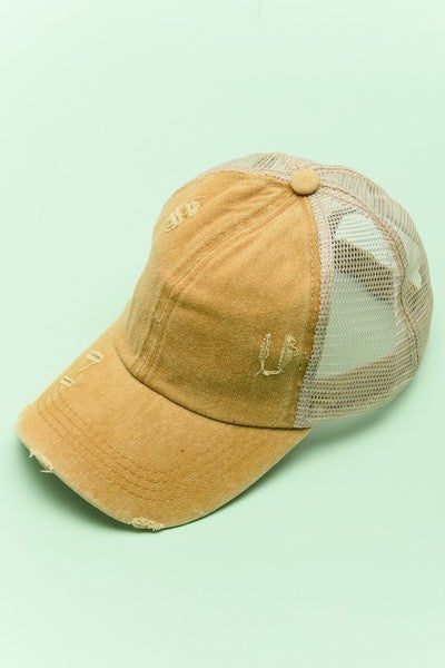 ‘BUSY’ distressed mesh baseball hat (11 colors)