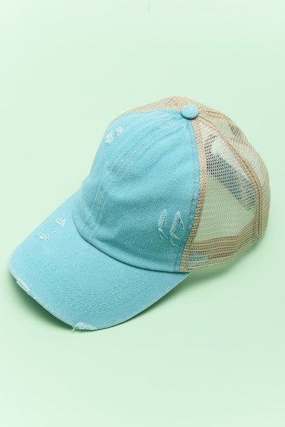 ‘BUSY’ distressed mesh baseball hat (11 colors)