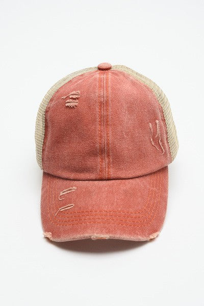 ‘BUSY’ distressed mesh baseball hat (11 colors)