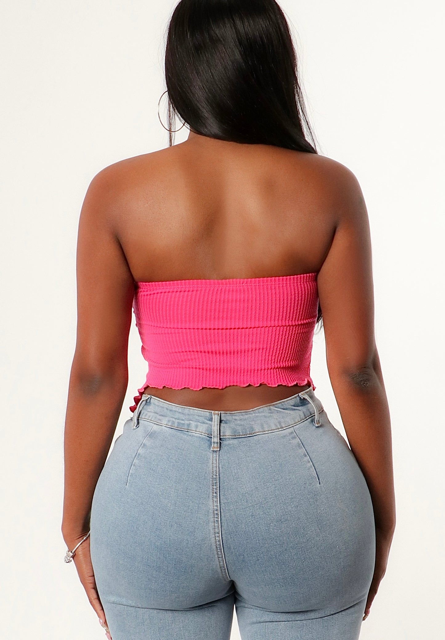 ‘MAELYN’ ribbed slit tube top