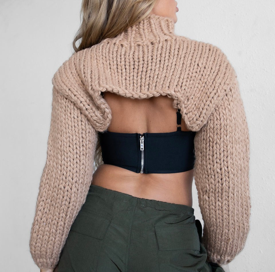 ‘EVALYN’ cropped knit sweater (3 colors)