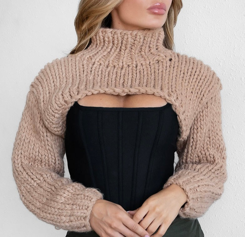 ‘EVALYN’ cropped knit sweater (3 colors)