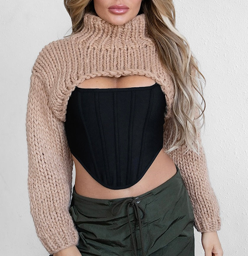 ‘EVALYN’ cropped knit sweater (3 colors)