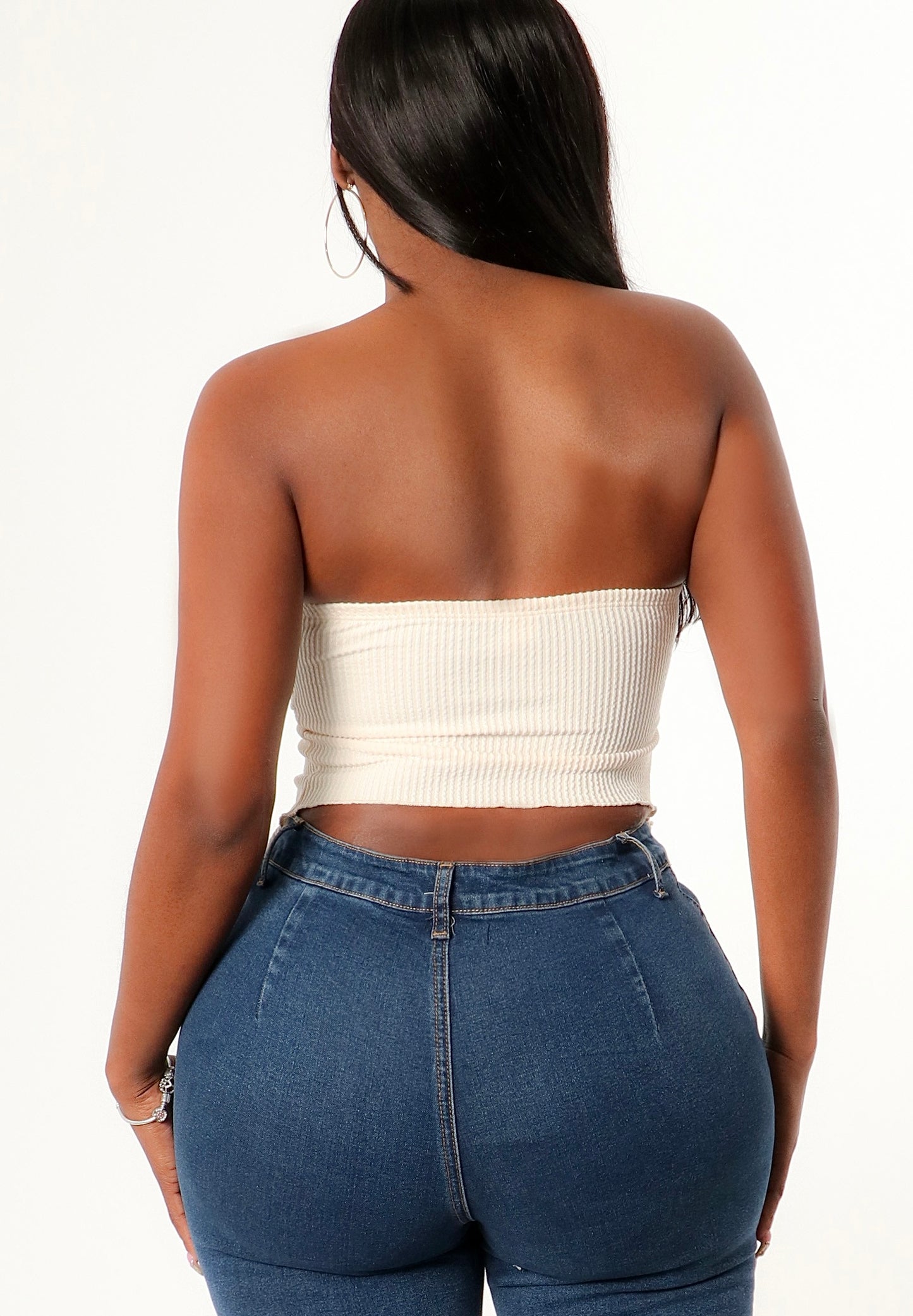 ‘MAELYN’ ribbed slit tube top