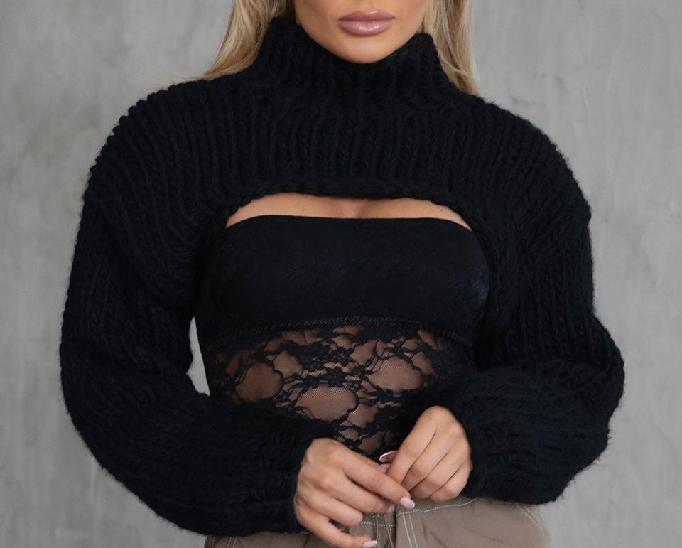 ‘EVALYN’ cropped knit sweater (3 colors)