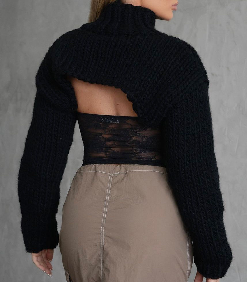 ‘EVALYN’ cropped knit sweater (3 colors)