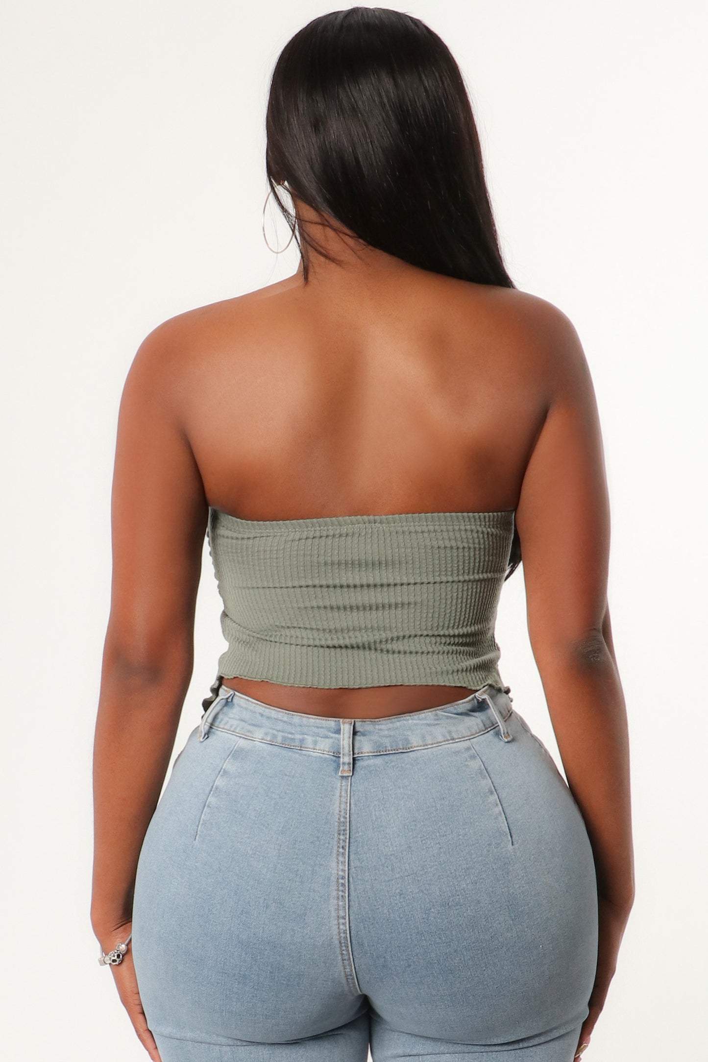 ‘MAELYN’ ribbed slit tube top