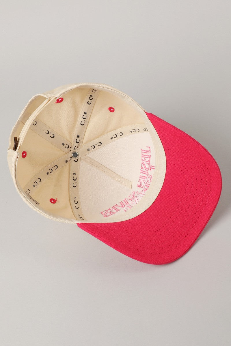 ‘JESUS SAVES, I SPEND’ embroidered hat