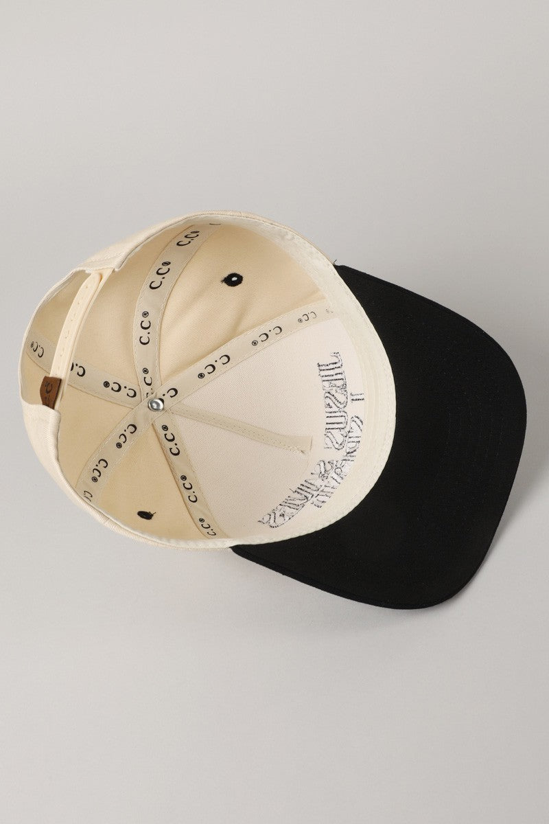 ‘JESUS SAVES, I SPEND’ embroidered hat