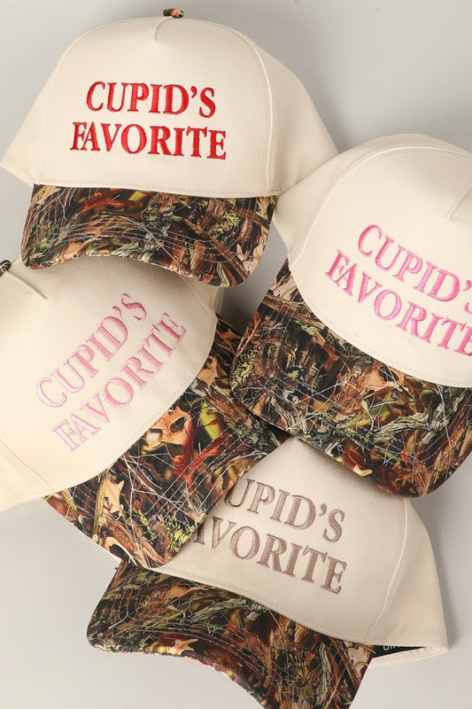 ‘CUPIDS FAV’ embroidered hat
