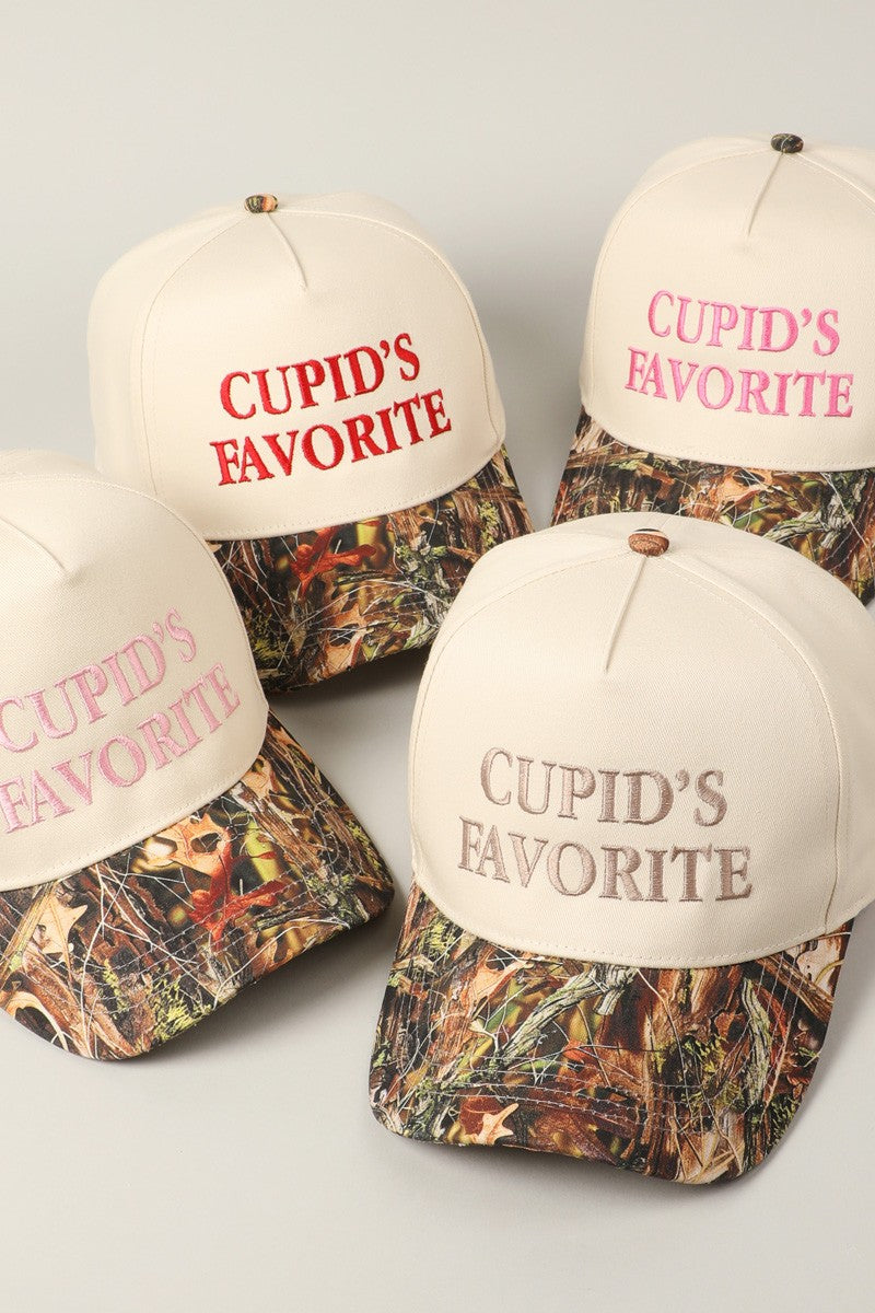 ‘CUPIDS FAV’ embroidered hat