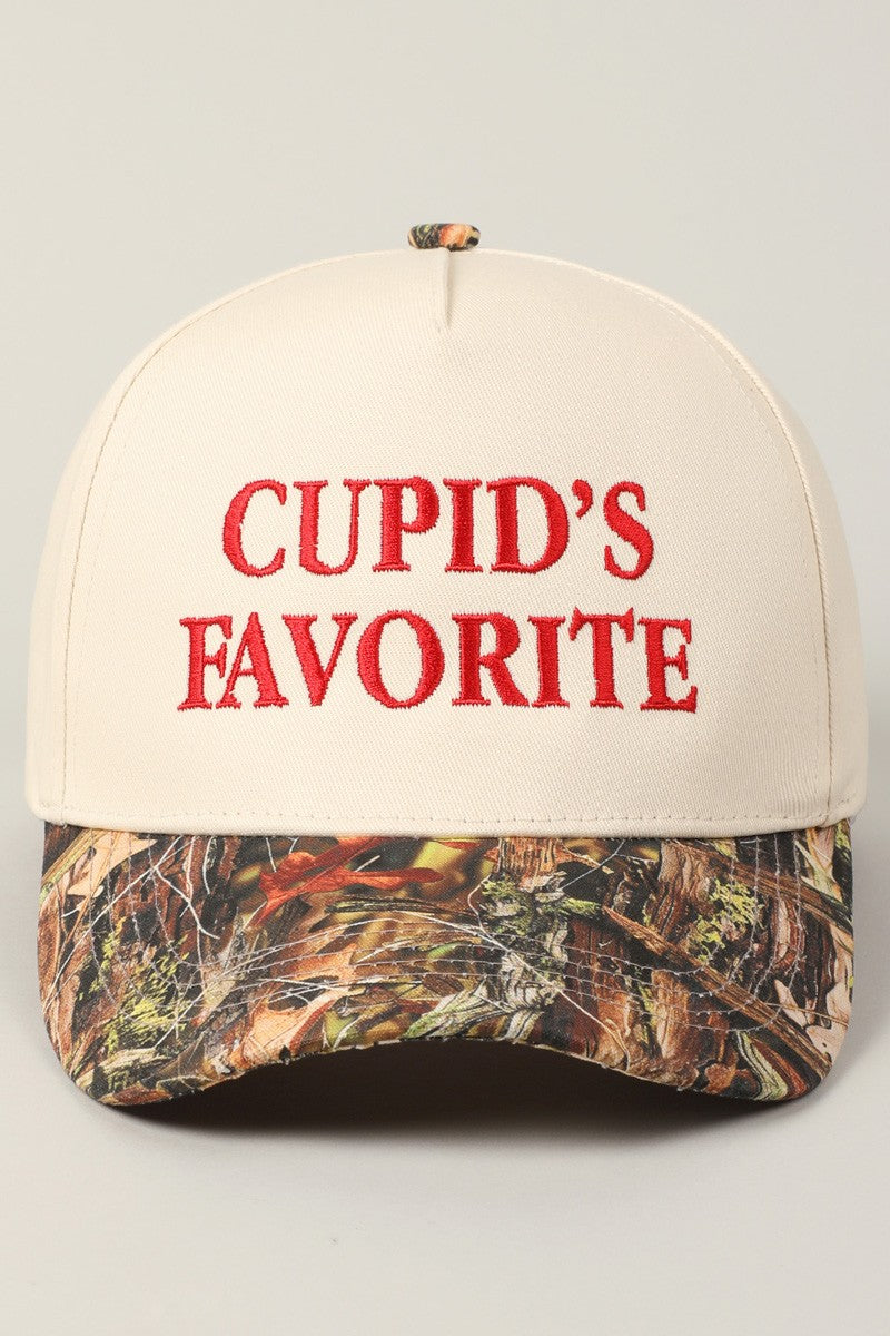 ‘CUPIDS FAV’ embroidered hat