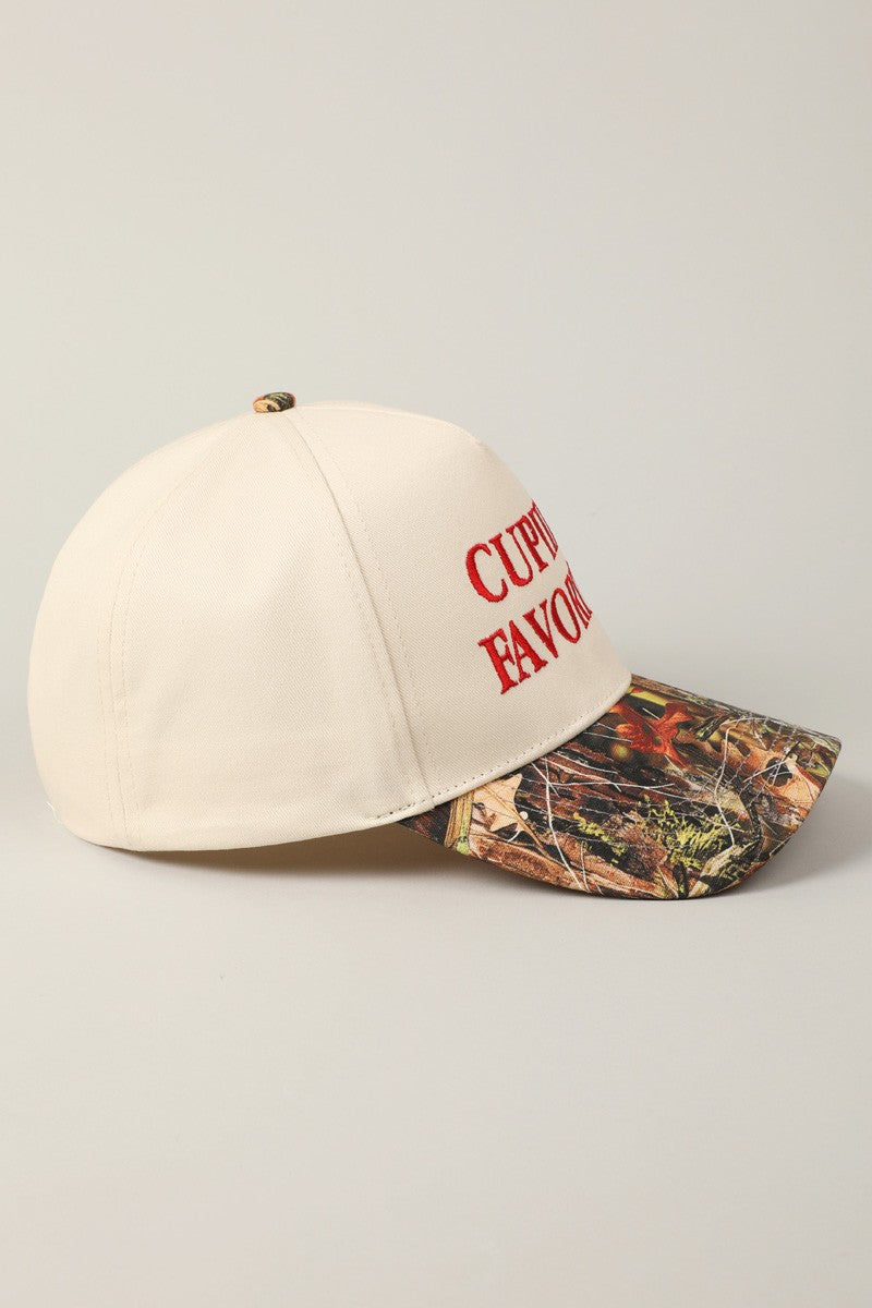 ‘CUPIDS FAV’ embroidered hat