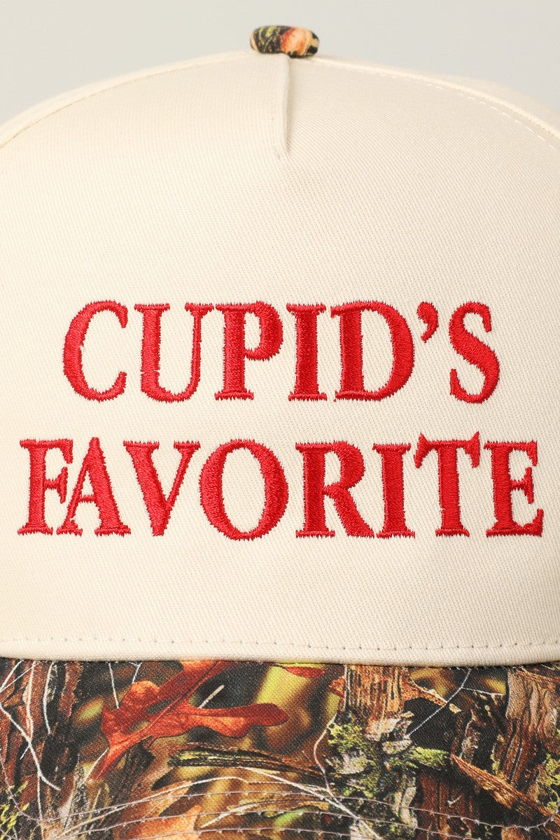 ‘CUPIDS FAV’ embroidered hat