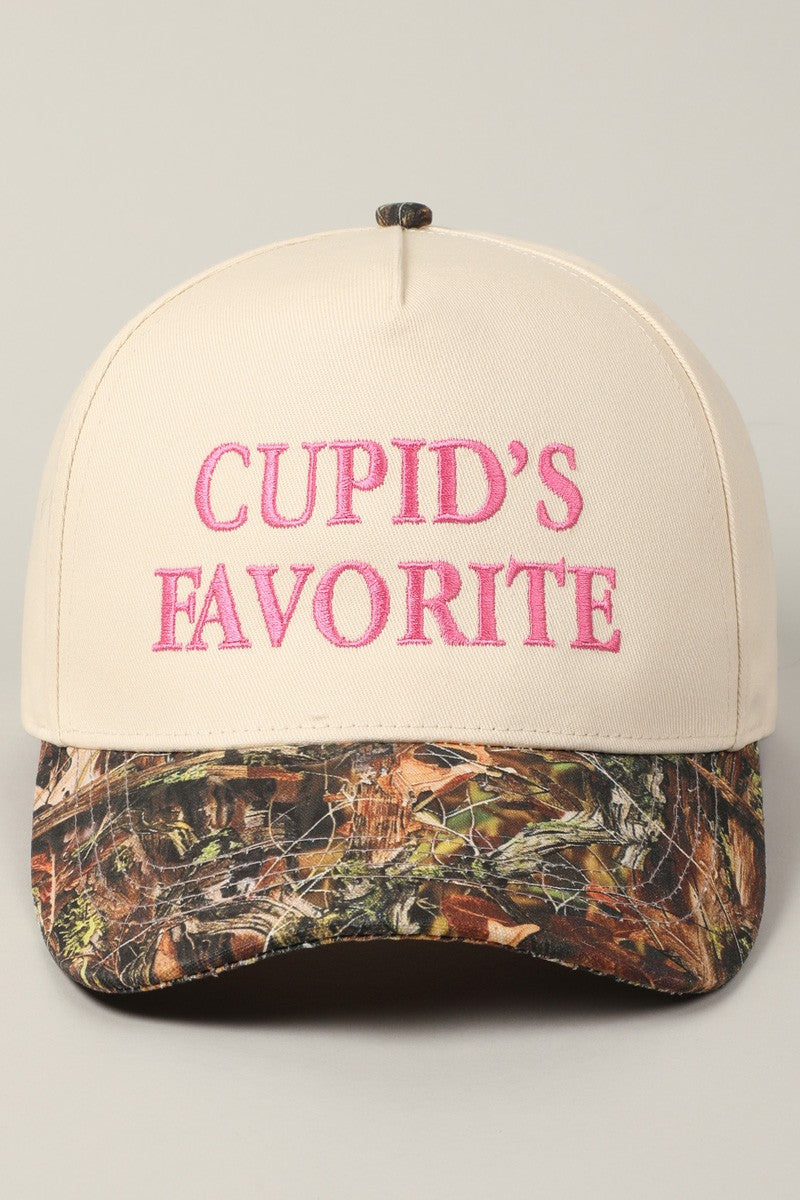 ‘CUPIDS FAV’ embroidered hat