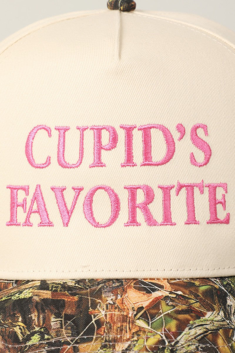 ‘CUPIDS FAV’ embroidered hat