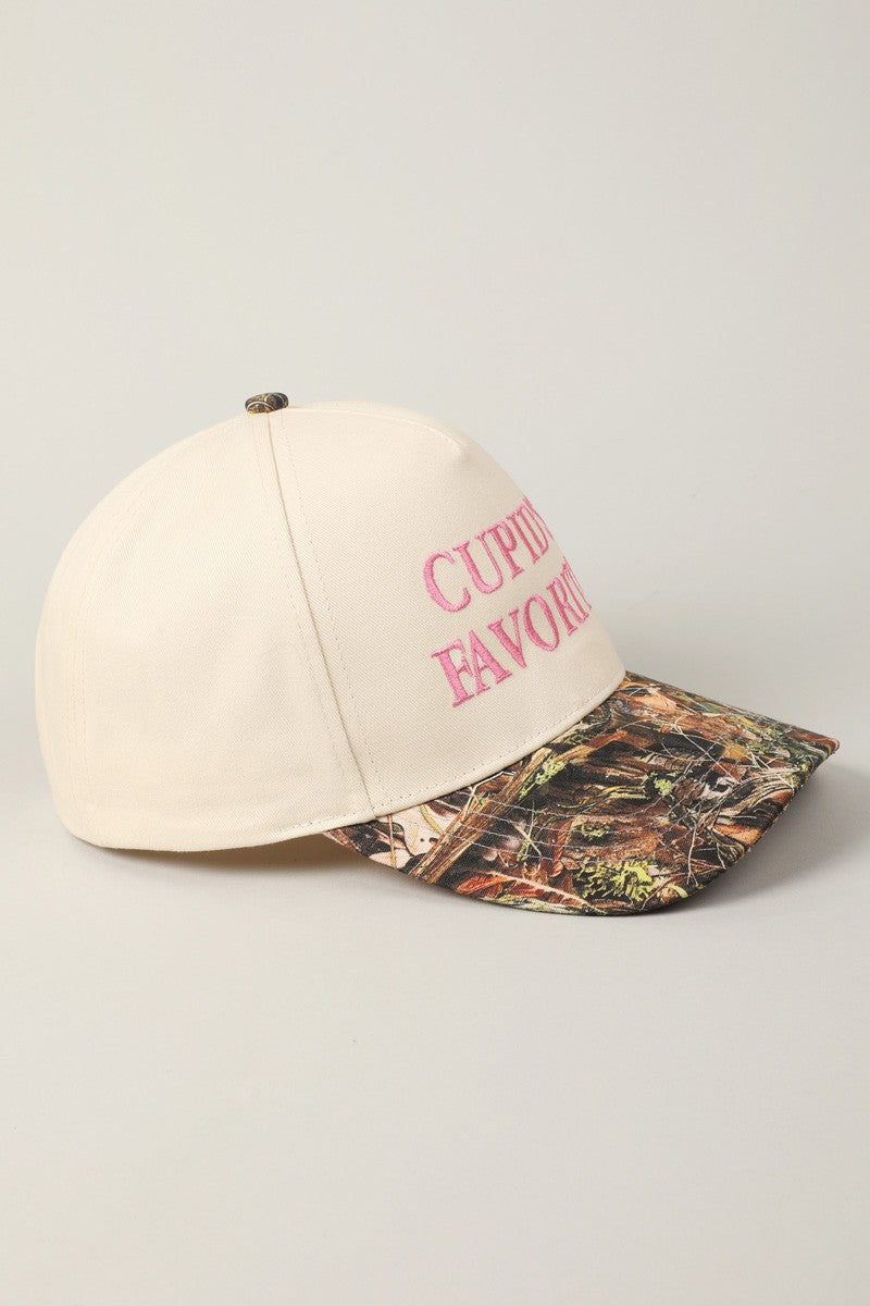 ‘CUPIDS FAV’ embroidered hat